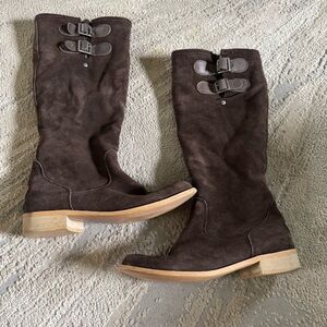 EMU Australia Brown leather suede Boots Toowoobah Knee High Tall Riding 9